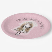 Bride Strichfigur-Mädchen mit Sneakers auf Punkten Pappteller (Schrägansicht)