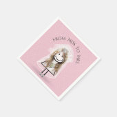 Bride Strichfigur-Mädchen mit Sneakers auf Punkten Serviette (Ecke)