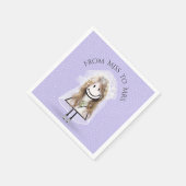 Bride Strichfigur-Mädchen mit Sneakers auf Punkten Serviette (Ecke)