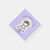 Bride Strichfigur-Mädchen mit Sneakers auf Punkten Serviette (Ecke)