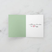 Bride Strichmännchen Girl mit Bouquet Karte (Innenseite)