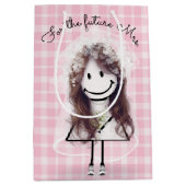 Bride Strichmännchen Girl mit Bouquet Mittlere Geschenktüte (Vorderseite)