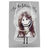Bride Strichmännchen Girl mit Bouquet Mittlere Geschenktüte (Vorderseite)