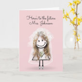 Bride Strichmännchen Girl mit Sneakers und Daisis Karte (Gelbe Blume)