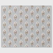 Bride Strichmännchen mit Daisy Bouquet Geschenkpapier (Flach)