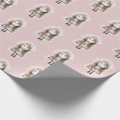 Bride Strichmännchen mit Daisy Bouquet Geschenkpapier (Ecke)