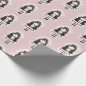 Bride Strichmännchen mit Daisy Bouquet Geschenkpapier (Ecke)