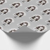 Bride Strichmännchen mit Daisy Bouquet Geschenkpapier (Ecke)