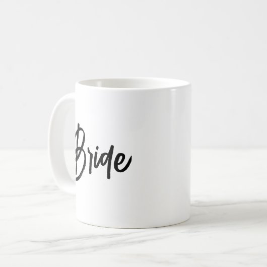 Bride Stylish Brush Script Kaffeetasse (Vorderseite Links)