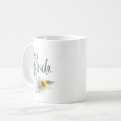 Bride Sunflower Eucalyptus Wedding Kaffeetasse (Vorderseite Links)