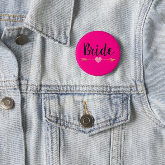 Bride|Team Bride|Hot Pink Button (Beispiel)