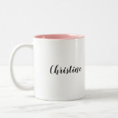 Bride Team. Bridesmaid Moderne Blumenpraxis Zweifarbige Tasse (Links)