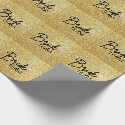 Bride Team, Bridesmaid Party, Bachelortte Geschenkpapier (Ecke)