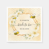 Bride to be blumengelbe Honigwabenkraube Brautpart Serviette (Vorderseite)