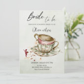 Bride-to-Be Bridal Shower  - Two Cups of Tea Theme Einladung (Stehend Vorderseite)
