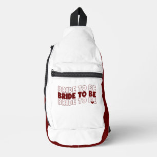 Bride to be Compact Burgundy White Crossbody Bag