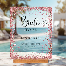 BRIDE TO BE! Copper Glitter Bridal Shower  Acrylschild