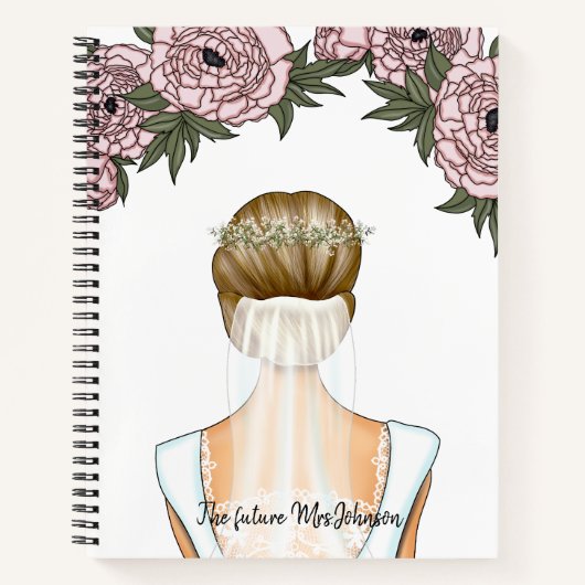 Bride to Be - Future Mrs Notebook (Blonde Bride) Notizblock (Vorderseite)