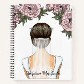 Bride to Be - Future Mrs. Notebook (Brunett Bride) Notizblock (Vorderseite)