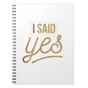 Bride to be Gift - Ich sagte ja Gold Foil (Imitate Notizblock