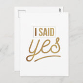 Bride to be Gift - Ich sagte ja Gold Foil (Imitate Postkarte (Vorne/Hinten)