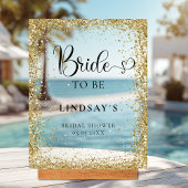 BRIDE TO BE! Gold Glitter Bridal Shower  Acrylschild