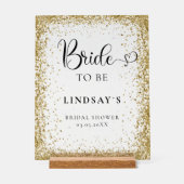 BRIDE TO BE! Gold Glitter Bridal Shower  Acrylschild (Vorderseite)