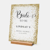 BRIDE TO BE! Gold Glitter Bridal Shower  Acrylschild (Winkel)