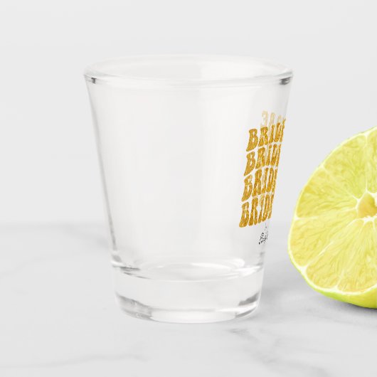 Bride to Be Gold Glitter Text with Name Schnapsglas (Links)