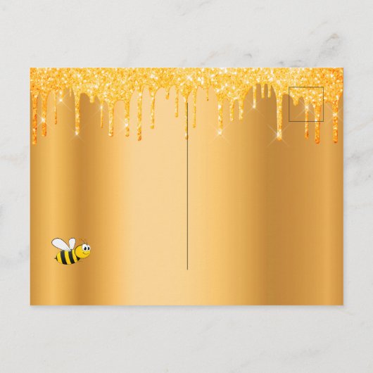 Bride to be gold Glitzer Braudusche Einladung Postkarte (Rückseite)