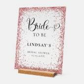 BRIDE TO BE! Kupfer Glitter Brautparty Acrylschild (Winkel)