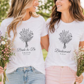 Bride To Be Name & Date Floral Wedding Party Tri-Blend Shirt