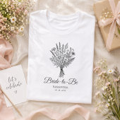 Bride To Be Name & Date Floral Wedding Party Tri-Blend Shirt