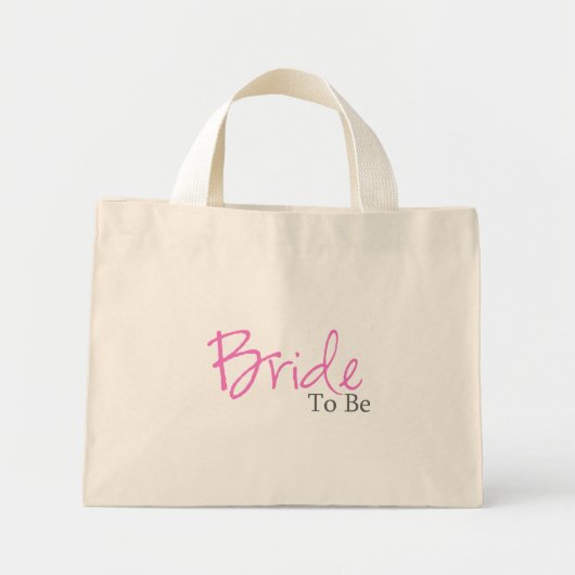 Bride To Be (rosa Script) Mini Stoffbeutel (Vorne)