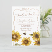 Bride to be Sunflower and Biene Brautparty Invit Einladung (Stehend Vorderseite)