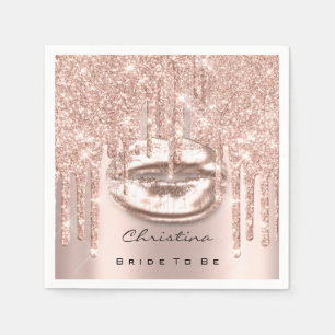 Bride to be Sweet 16. Geburtstag Kiss Lips Rose Serviette