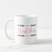 Bride-to-be-Tasse - elegante Personalisierte Hochz Kaffeetasse (Links)