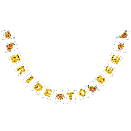 Bride to Bee | Aquarellfarbenes Brautparty Wimpelkette (Alle)