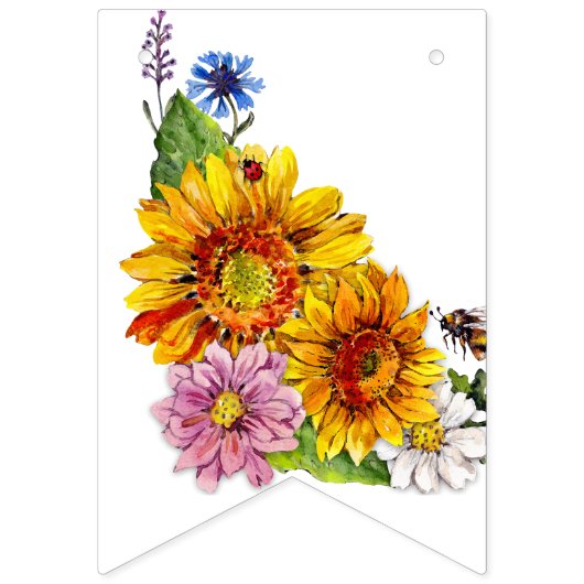 Bride to Bee | Aquarellfarbenes Brautparty Wimpelkette (Zweite Fahne)