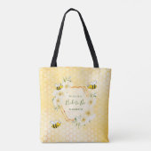 Bride to Bee glückliche Hummeln, gelbe Honigwabe Tasche (Rückseite)