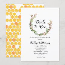 Bride to bee Greenery Brautdusche Einladung