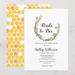 Bride to bee Greenery Brautdusche Einladung