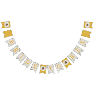 Bride to Bee - Honigwabenextra Bienen Wimpelkette