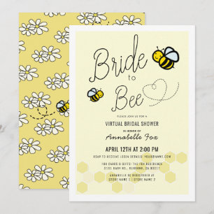 Bride to Bee Light Yellow VIrtual Brautparty Einladung