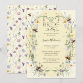 Bride to Bee Wildflower Bees Brautparty Einladung (Vorne/Hinten)