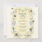 Bride to Bee Wildflower Bees Brautparty Einladung (Vorderseite)