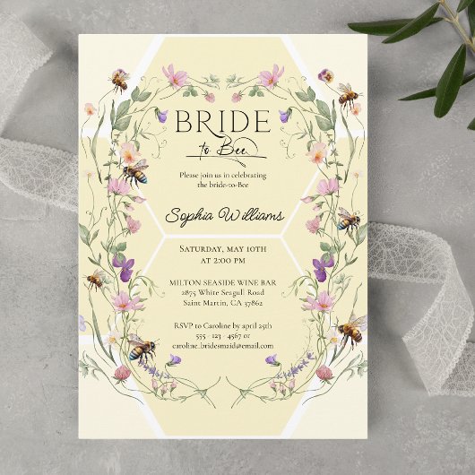 Bride to Bee Wildflower Bees Brautparty Einladung
