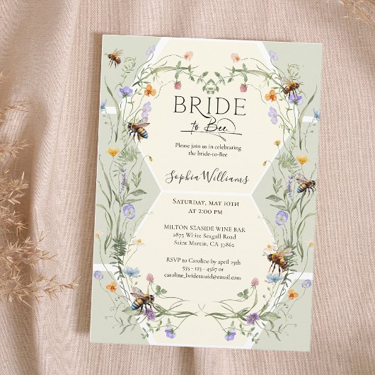 Bride to Bee Wildflower Bees Brautparty Einladung