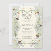 Bride to Bee Wildflower Bees Brautparty Einladung (Vorderseite)