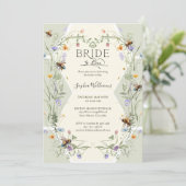 Bride to Bee Wildflower Bees Brautparty Einladung (Stehend Vorderseite)